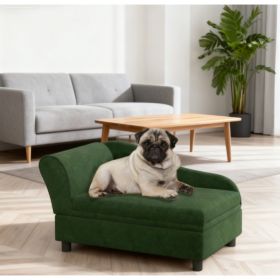 Pet Sofa Bed Couch With Storage,with Soft Cushion , Green
