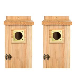 Set Of 2 Handmade Natural Cedar Birdhouses Eco-friendly, Durable, And Suitable For Hanging In Gardens, Balconies, Or Yards Provides A Safe, Comfortab