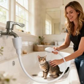 Portable Handheld Faucet Sprayer, Easy To Install Faucet Adapter, Shower Head For Shampooing And Pet Bathing, Durable ABS Material, Ideal For Home, T