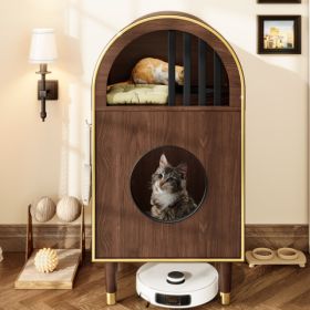 Cat Litter Box Enclosure , 2-in-1 Condo Cat Bed, Cat Shelter Furniture With Two-Level Cozy Haven For 2 Cats, Cute Kitty Condo For Sleeping, Luxury Ca