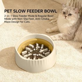 White Dual-purpose Slow Food Bowl, Fast&slow Food Can Be Freely Switched To Adapt To Different Pet Eating Habits, Cross-border Hot Selling Pet Suppli