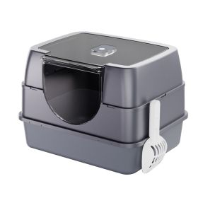 Only Self Pickup---Galaxy Fully Enclosed Cat Litter Box (Option: Gray)