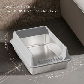 Only Self Pickup---Stainless Steel Cat Litter Box (Option: L15  Grey LSJ2)