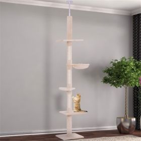 Wooden Cat House Cat Trees Cat Climbing Tower (Option: Beige)