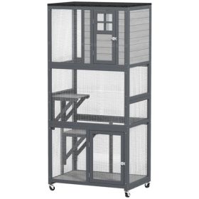 Pet Stairs Cat Climbing Tower Cat House (Option: Gray)