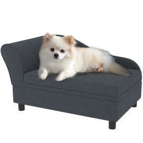 Pet Sofa Bed Couch with Storage, Pet Sofa for Cats and Small Dogs, Dark Gray (Option: DarkGrey)
