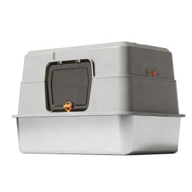 Only Self Pickup---Fully Enclosed Stainless Steel Cat Litter Box (Option: Gray)