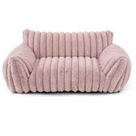Cute Cat Couch For Pets - Fluffy Cat Beds With Premium Soft Corduroy Fleece, Fuzzy Cats Beds For Indoor Cats With Removable Washable Cover, Supportiv (Option: Pink-S)