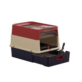 Only Self Pickup---Drawer Cat Litter Box (Option: Red)