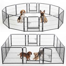 Metal Material, Foldable Pet Fence With A Door, Suitable For Small, Medium And Large-sized Dogs Outdoors (Option: 24in)