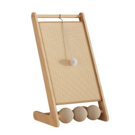 Only Self Pickup---L Rattan Cat Scratching Post With Ball Attachment (Option: LSJ2)