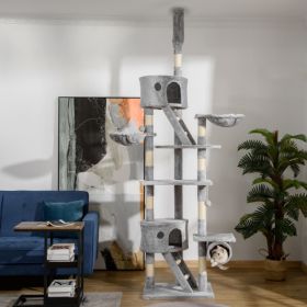 Wooden Cat House Cat Trees Cat Climbing Tower (Option: Light Gray)