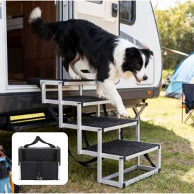 Foldable Dog Ramp For Cars, SUVs, Trucks, Portable Pet Dog Stairs For Large Dogs With Non-Slip Surface & Reinforced Design, Lightweight Yet Sturdy Su (Option: Black)